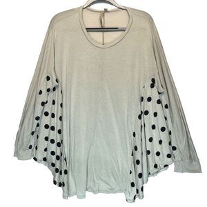 Comfy USA Womens Top Size Medium Tunic Polka Dot Lagenlook